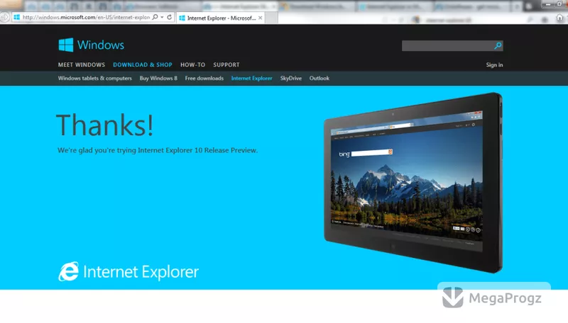 Internet Explorer 10 for Windows 7