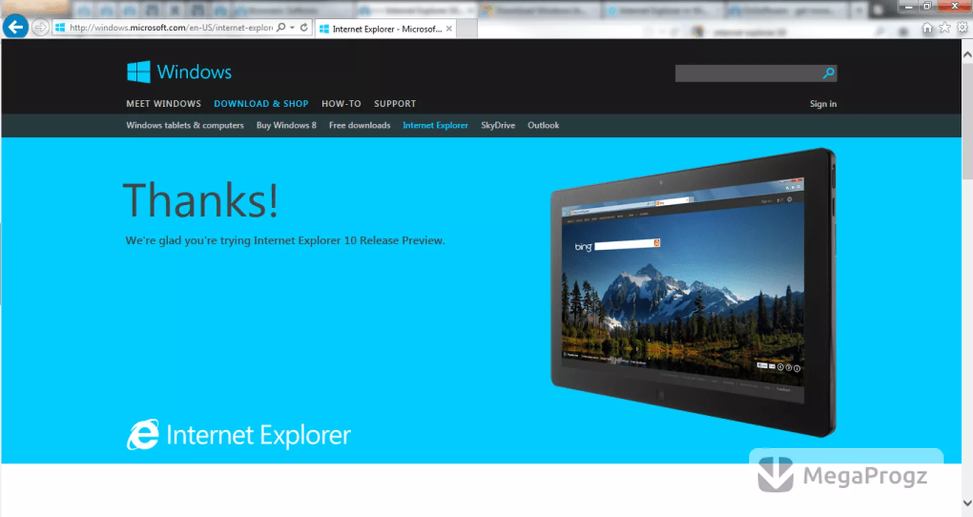 Internet Explorer 10 for Windows 7