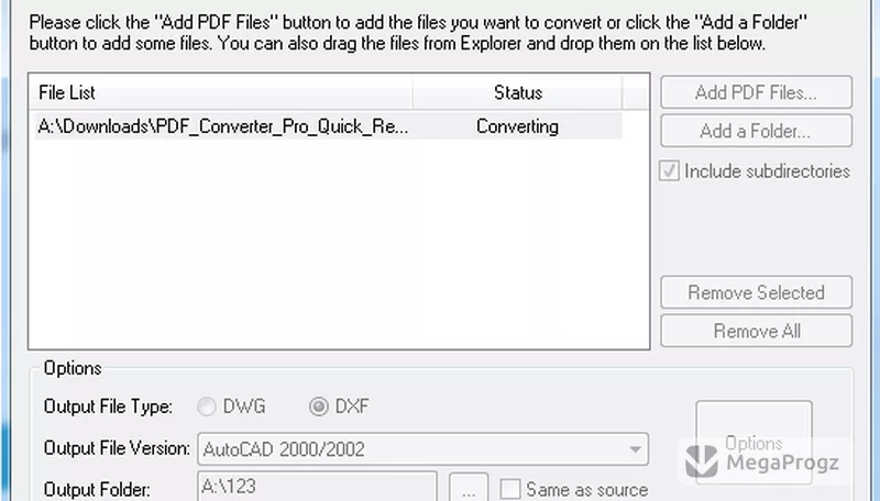 Any PDF to DWG Converter