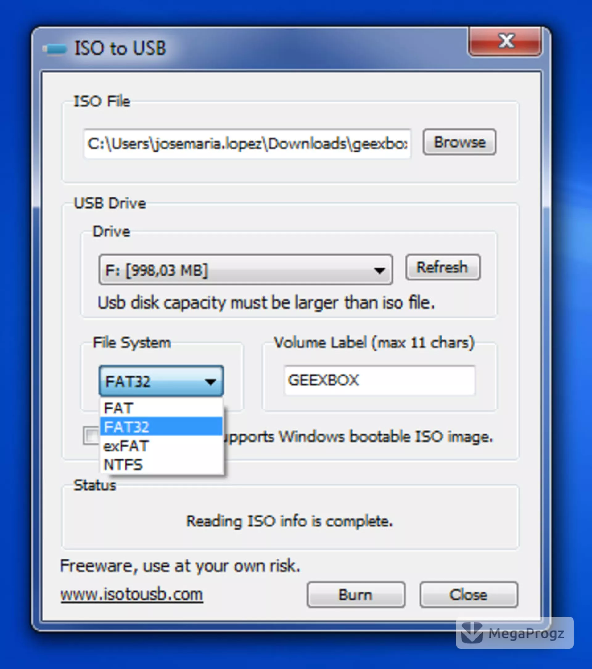 ISO to USB